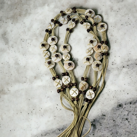 Vintage 70's-80's Shell Macrome Cord Boho Hippie Beachy Coastal Belts 28+" - Picture 3 of 11